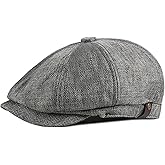 BQCWOXF Newsboy Cap for Men 8 Panel Vintage Cabbie News Flat Gatsby Mens Hats Adjustable Linen Mens Hats