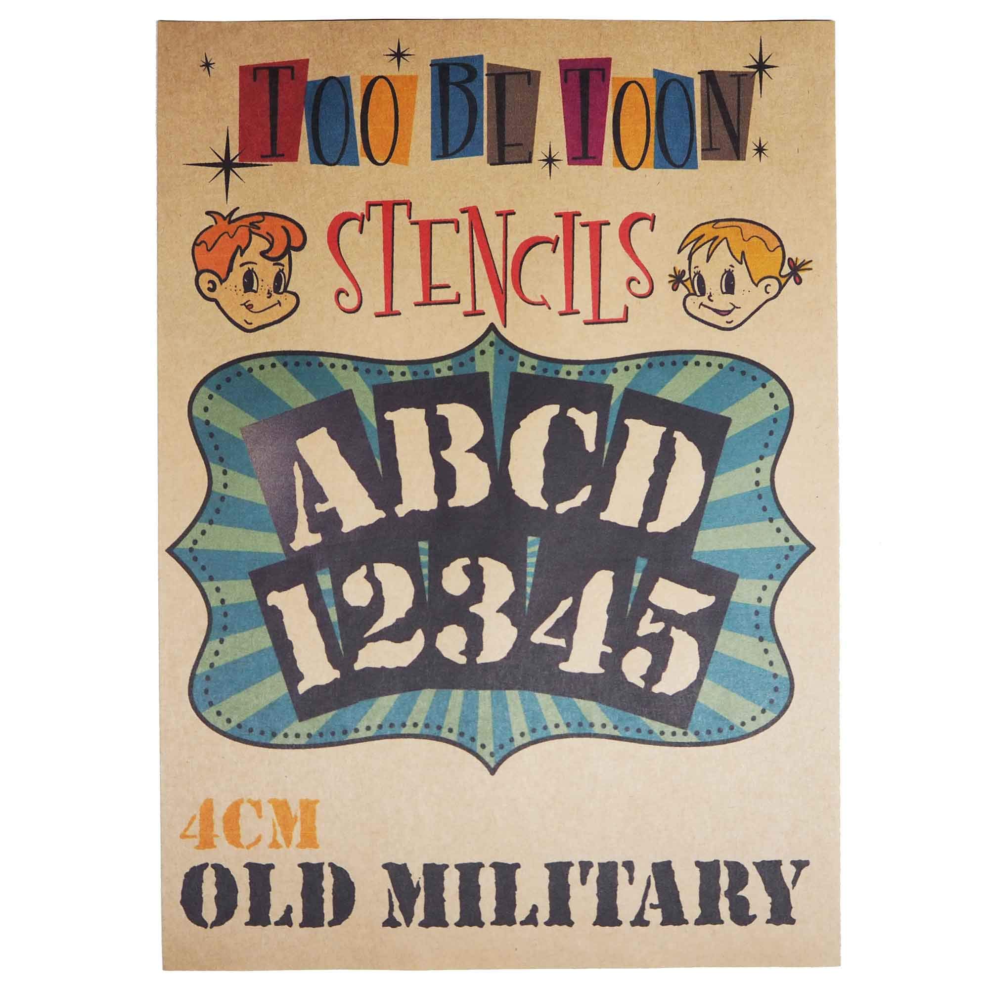 ステンシルシート アルファベット大文字＆数字セット OLD MILITARY (4cm) の商品画像