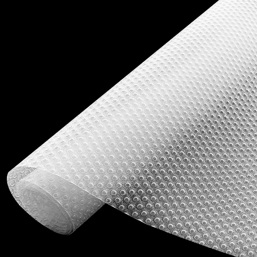 XCOZU Drawer Liners, 30 x 150cm Kitchen Shelf Liner Fridge Liners Transparent EVA Non Slip Mat Roll, Waterproof Washable Cupboard liners Cabinet Anti-slip Mats for Home Office