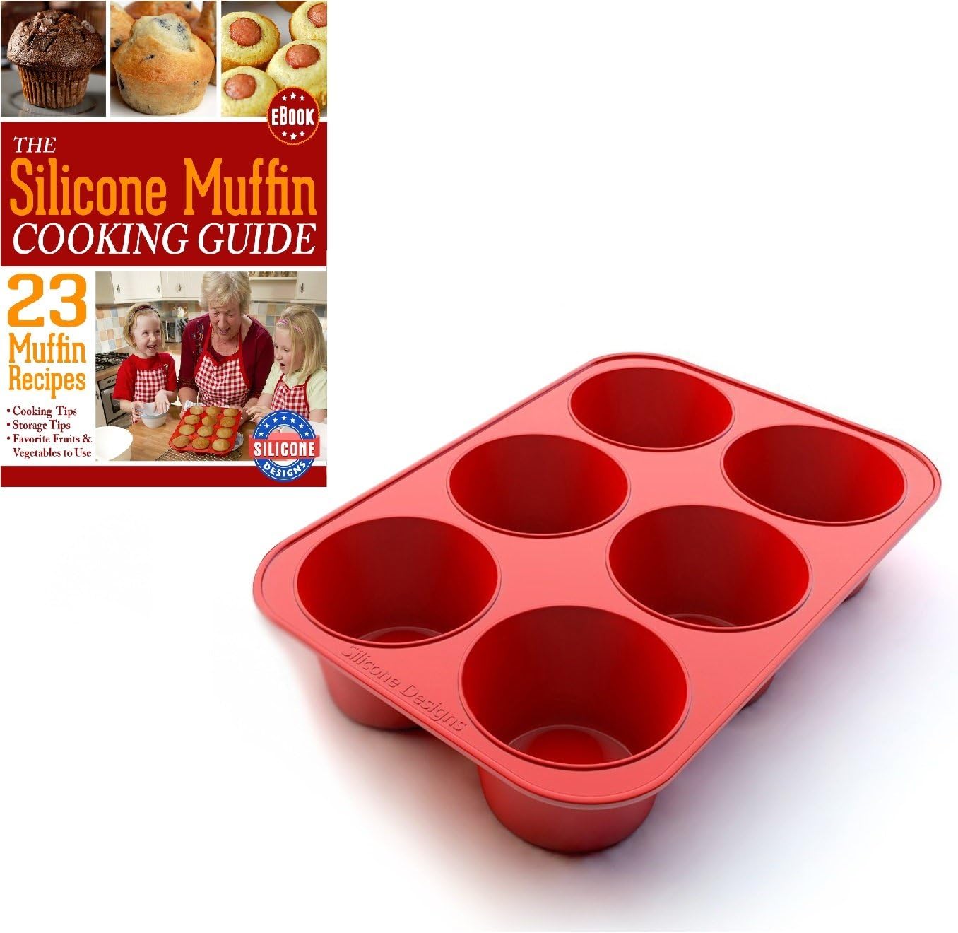 Silicone Texas Muffin Pans and Thanksgiving Cupcake Maker (1, 6 Cup)