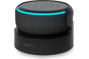 Liboer Battery Base for Echo Dot 3rd Gen Battery Stand Portable Charger for Dot 3rd and Google Mini 2 Back up Battery 8 Hours Play time, Not Include dot Speaker (Black 5200)…