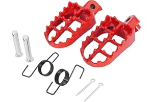 WEIYINGSI Dirt Bike Foot Pegs, Motorcycle Footpegs Pedals for 50CC 70CC 90CC 110CC 125CC Taotao PW50 PW80 TW200 XR50R CRF50 CRF70 CRF80 CRF100F Dirt Pit Bike - Red