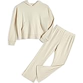 Handfrog Girls' Clothing Sets 2 Piece Hoodie Long Sleeve Shirts Bell Bottom Cute 2025 Fall Outfits Sweatsuits