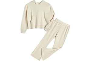 Handfrog Girls' Clothing Sets 2 Piece Hoodie Long Sleeve Shirts Bell Bottom Cute 2025 Spring Outfits Sweatsuits