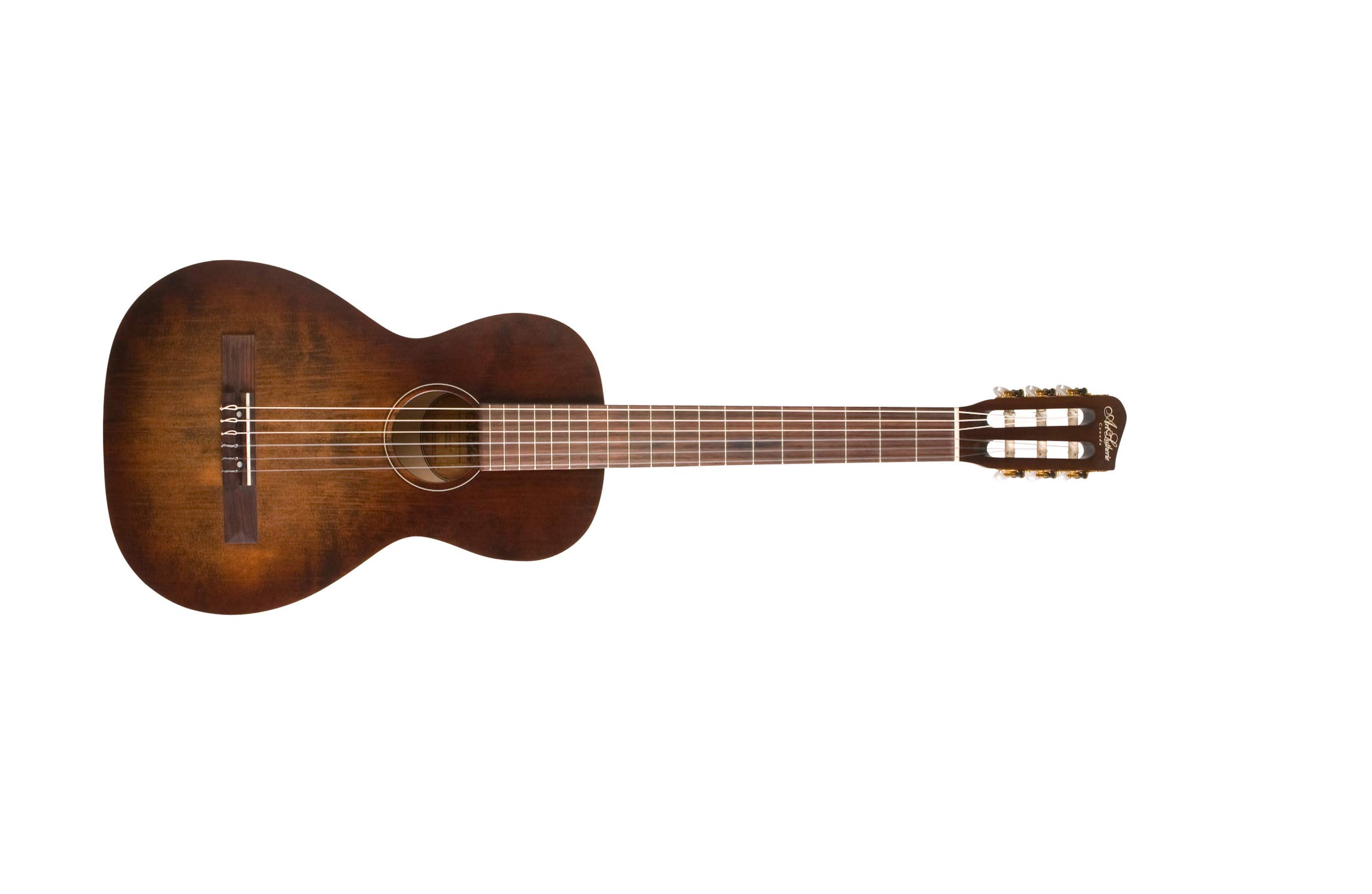 Art & Lutherie Roadhouse Nylon Parlor 6-String Right Handed Acoustic Guitar, 19 Frets, Silver Leaf Maple Neck, Rosewood Fingerboard, Semi-Gloss, Bourbon Burst