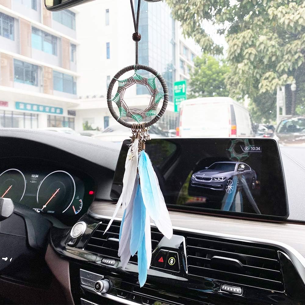 Amazon Ygmoner ドリームキャッチャー ハンドメイド 車 インテリア リアビュー ペンダント チャーム 車 吊り飾り 直径2 8インチ グレー インテリア オンライン通販
