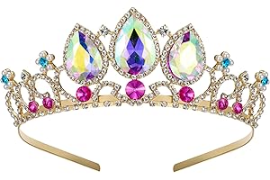 SWEETV Princess Tiaras for Little Girls, Kids Dress-up Crown Headband, Birthday Wedding Halloween Cosplay Hair Accessories