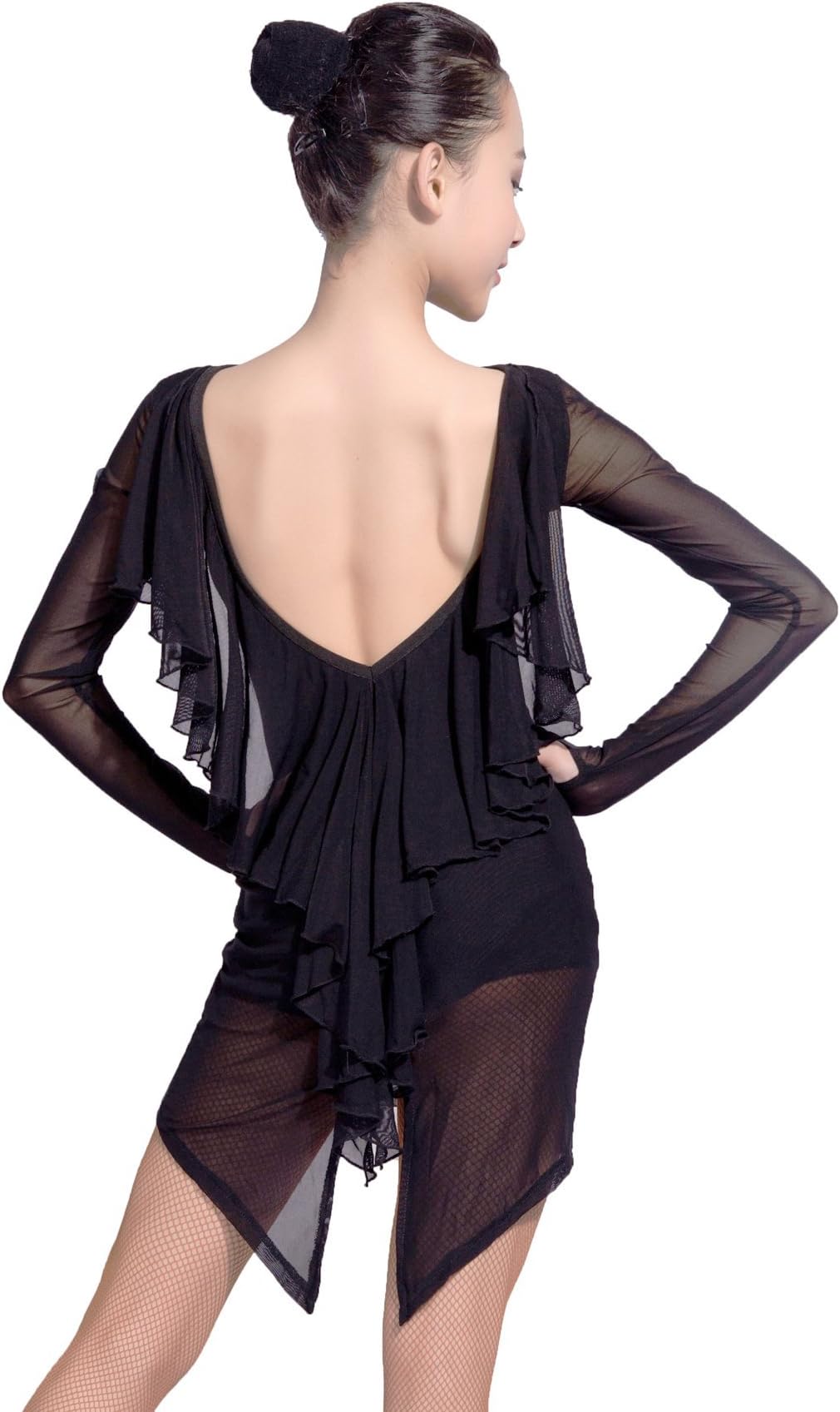 SCGGINTTANZ GD3105 kid latin ballroom ball party dance professional the back of lotus leaf edge design dress for girl