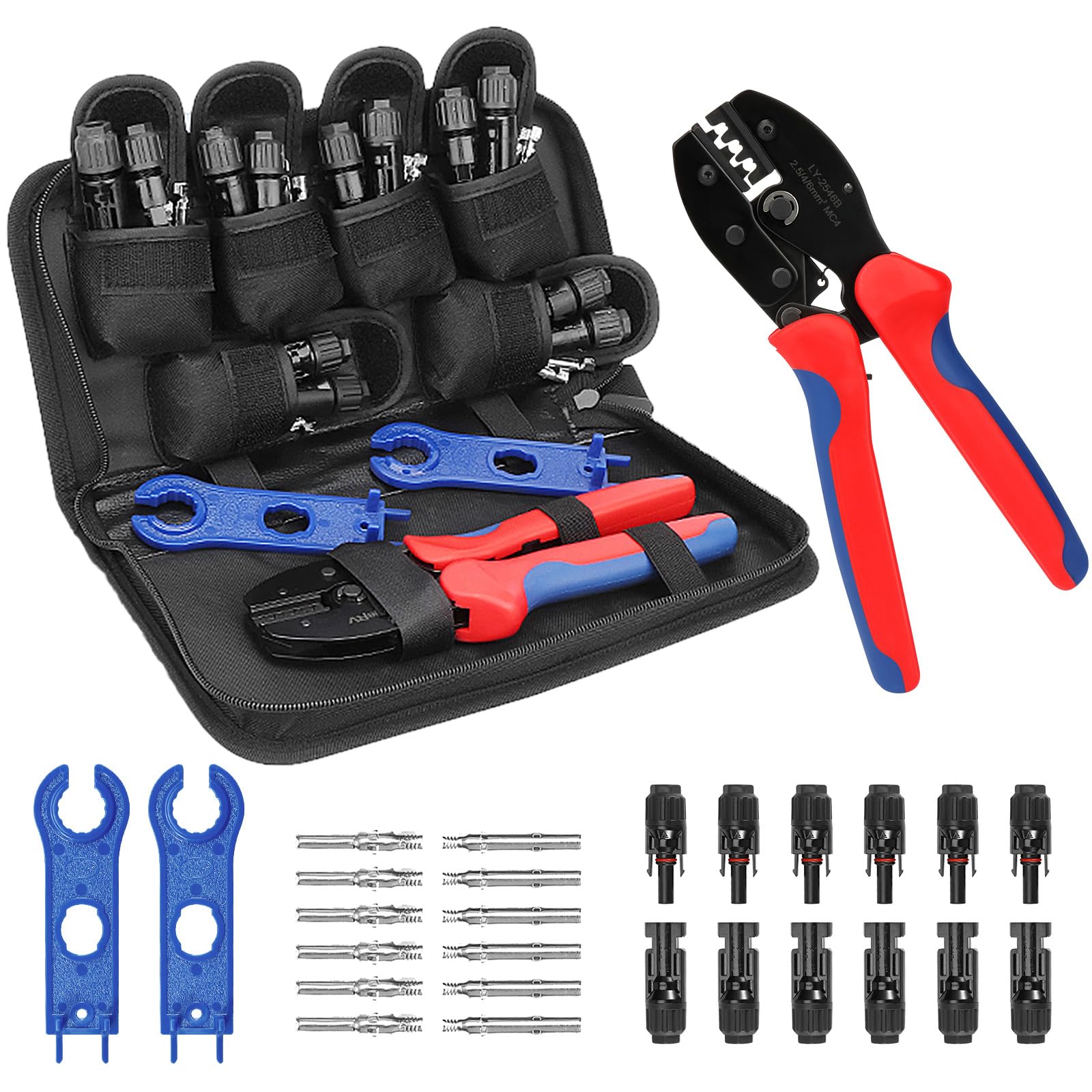 Photo 1 of BougeRV Solar Crimper Tool Kit - Crimper, 6 Pairs Connectors, Spanner Wrench for Solar Panel Cable Assembly and Installation