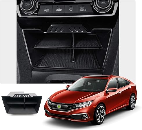 Amazon Ruiya Honda ホンダ シビック 10代目 専用 内装パーツ センター コンソールボックス 小物入れトレイ 中央アームレスト収納ボックス 内蔵型コンソールボックス 車 バイク