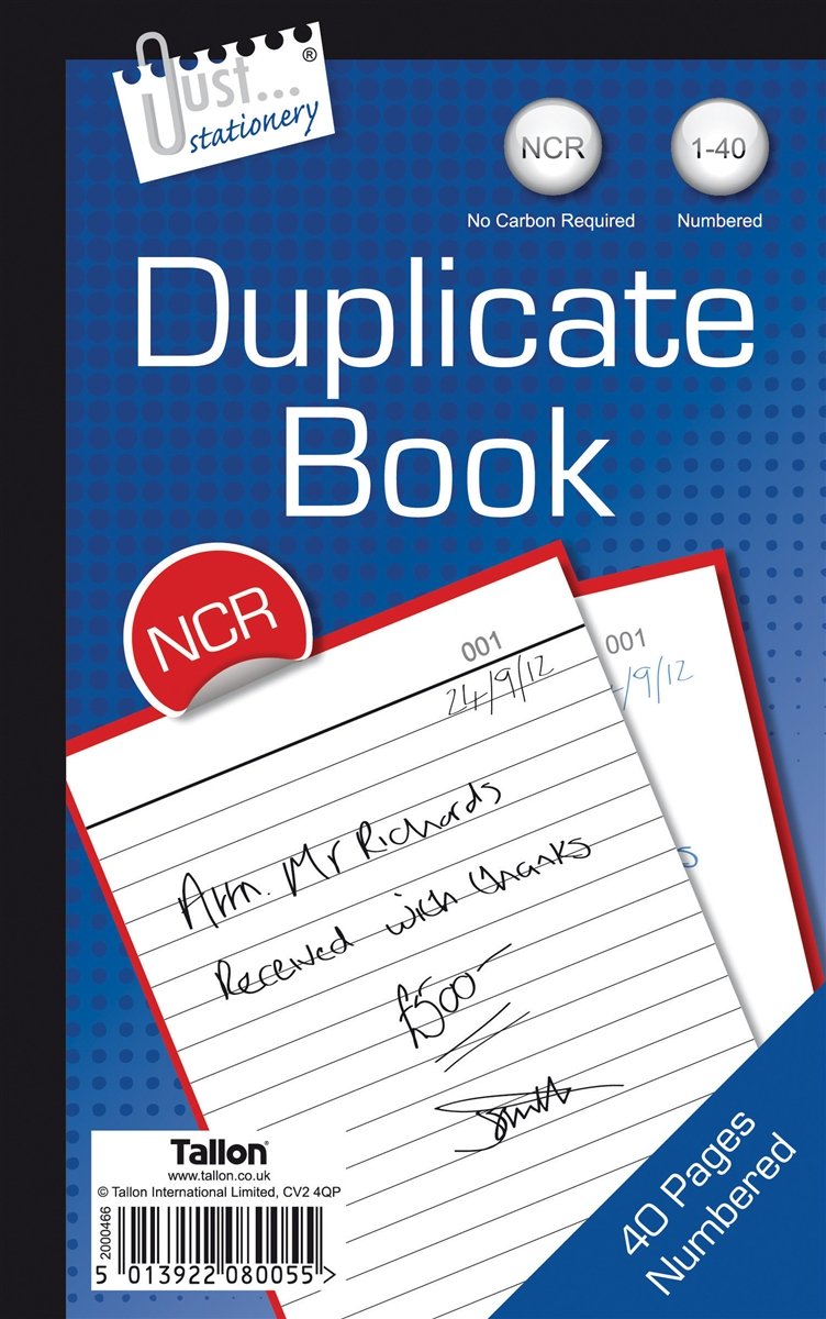 Just stationery Full Size Duplicate Book Notebook, 128 x 200mm, 4023/48