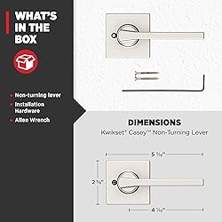 Kwikset Casey Dummy Door Handle, Single Sided Lever