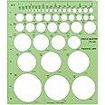 Pacific Arc Professional Circle Guide Template, 45 Total Circle from 1/16 Inch to 2.25 Inch with Inch Graduations