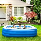 GALAXYER Inflatable Paddling Pool 3 Rings Large Family Rectangular 290x163x50 view 2