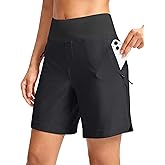 SANTINY Women's 5''/ 7''Hiking Shorts with 3 Zipper Pockets Lightweight Quick Dry Golf Shorts for Women Athletic Walking