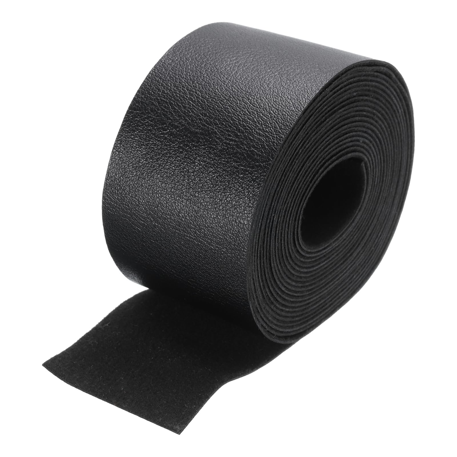 DMiotech 1 Pack 2 Inch x 4 Yard Faux Leather Strip Furniture Cover Fabric Skin Black PU Leather Roll for Handmade DIY Craft Projects