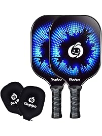 Pickleball Paddles - 2 Pickleball Paddles Set Lightweight 8oz Graphite Pickleball Rackets Honeycomb Composite Core Pickleball Racquet Edge Guard Ultra Cushion Grip Pickleball Paddles With Cover
