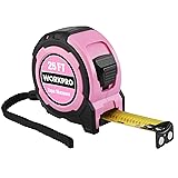 WORKPRO 25FT Pink Tape Measure, 1/8 Fractions Easy