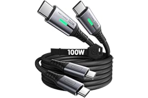 INIU USB C to USB C Cable, [6.6ft 100W, 2Pack ] Fast Charging PD USB C Charger Cable, Nylon Braided Type C Cable for Samsung 