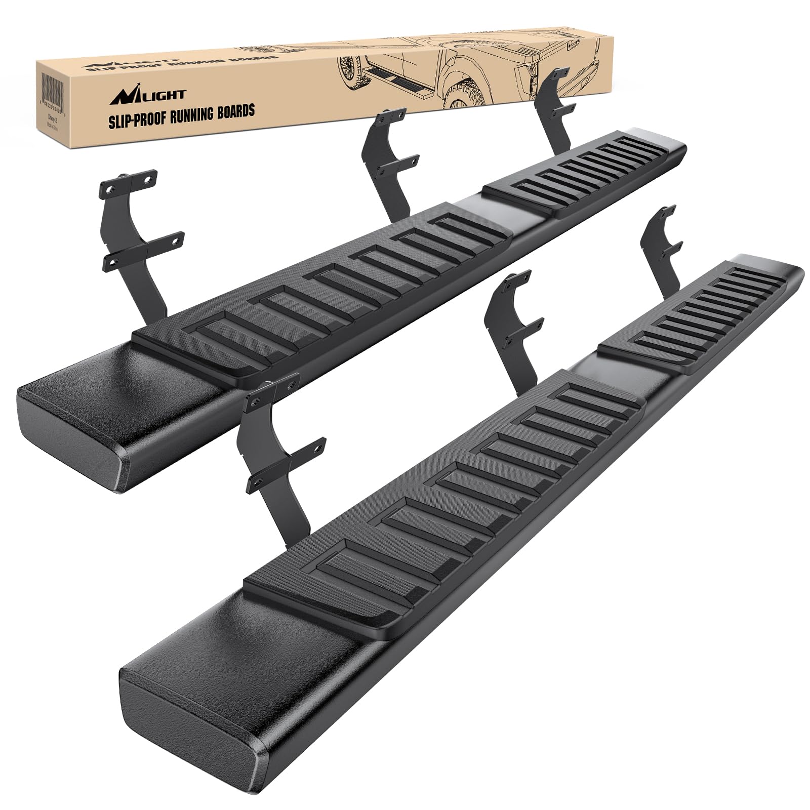 Photo 1 of Nilight Running Boards for 2015-2024 Ford F-150 SuperCrew Cab Pickup 4 Door 2017-2024 Ford F-250 F-350 Super Duty Crew Cab 6 Inch Slip-Proof Aluminum Side Step Nerf Bars