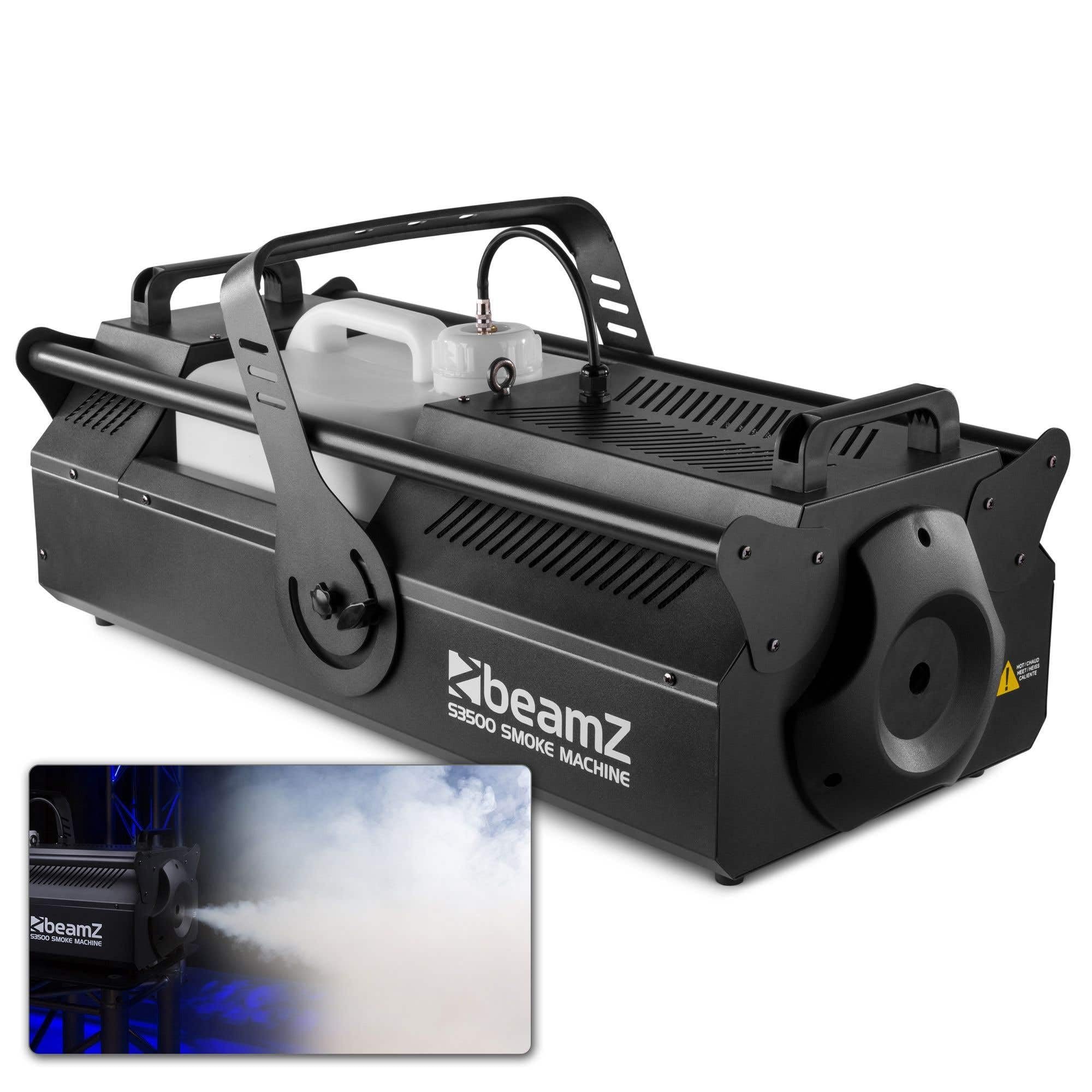 BeamZ S3500 Nebelmaschine DMX, 3500 Watt Kraftvolle Rauchmaschine mit Timer & Intervall, Fernbedienung, Display Bedienfeld, 10 Liter Tank - für Große Events, Clubs, Bars Hochzeiten, Festivals 2