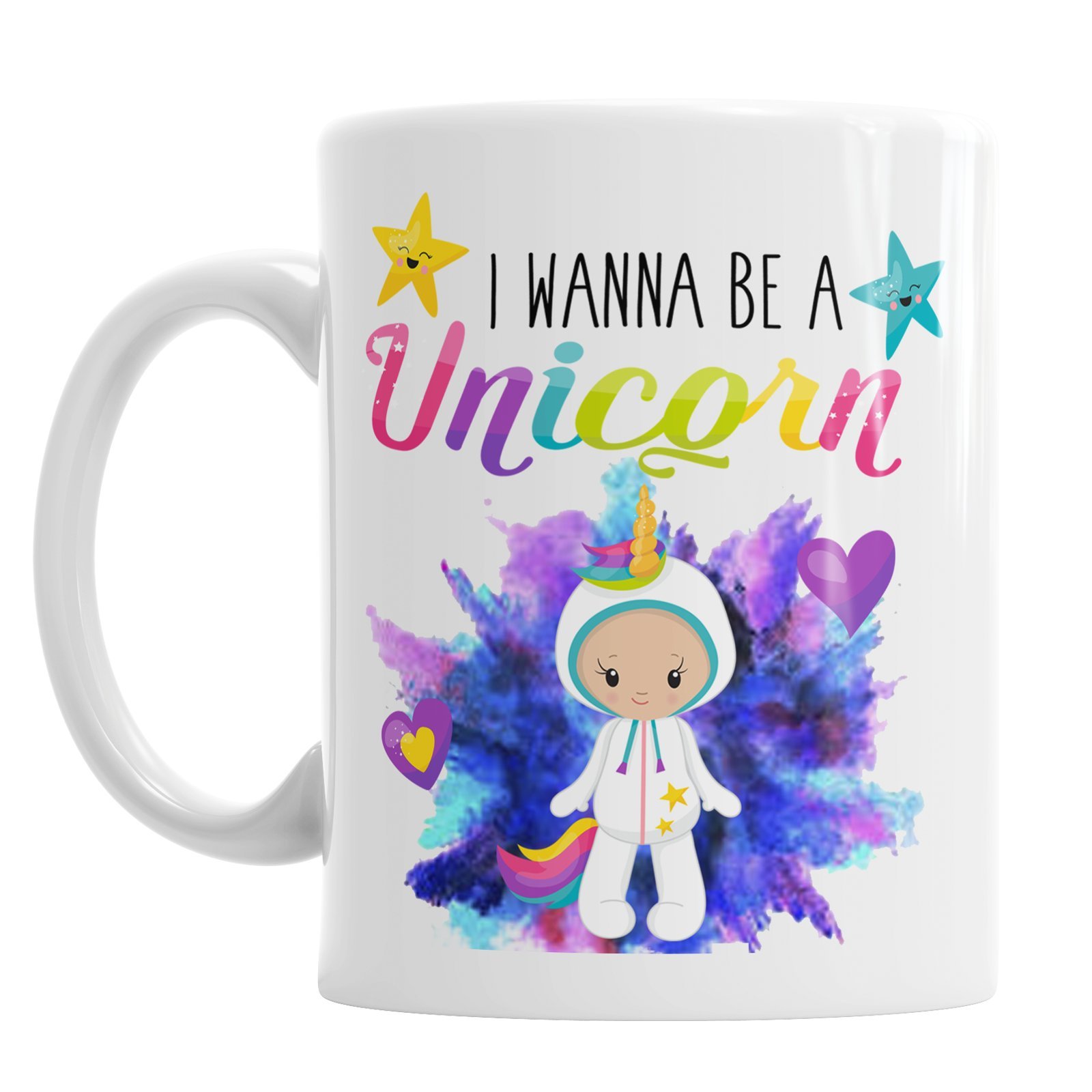 I Wanna Be A Unicorn Magical Creatures Fairy Tale Birthday Ceramic Novelty Mug