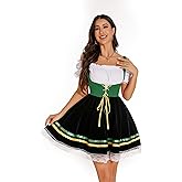 AUGERLEO Oktoberfest Outfits Women Oktoberfest Costumes Sexy Dirndl Dresses for Halloween German Bavarian