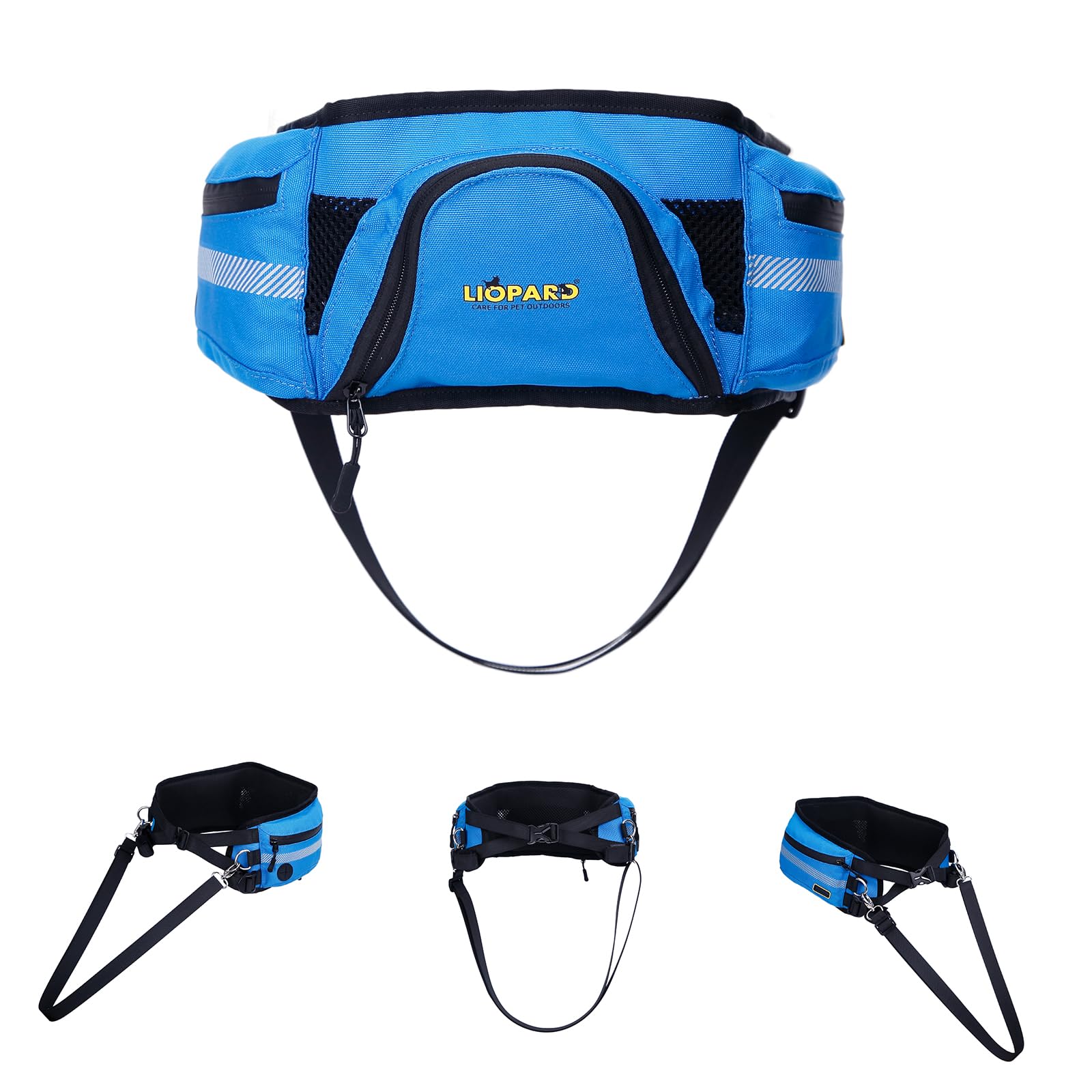 Photo 1 of LIOPARD Dog Large Treat Bags Training Pouch Hands Free Waist Belt Puppy Small Waterproof Fanny Pack Pet Accessories Waste Bags with Dispenser for Travel Running Walking Hiking Agility (Blue)