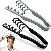 Furneet Texture Comb Set 2 Pack &ndash; Wide Tooth Volumizing Hair Comb, Anti-Frizz Root Lift Styling Tool, No-Pull Scalp Massager for Curly, Wavy, Thick Hair, ABS Plastic Non-Slip Grip (Black+Grey)