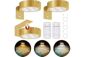 MIOBLUE 3-Pack Picture Lights for Wall, Rechargeable Battery Operated Painting Light with Remote Control Dimmable and Timer, 3 Lighting Modes Magnetic Art Display Puck Light for Home Decor