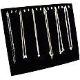 Ogrmar Black Velvet 17 Hook Necklace Jewelry Tray/Display Organizer/Pad/Showcase/Display case (17 Hook Necklace Display)