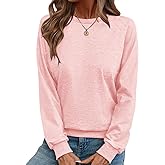TICTICMIMI Women's Crewneck Sweatshirts Lightweight Long Sleeve Tunic Tops Cute Pullover Shirts