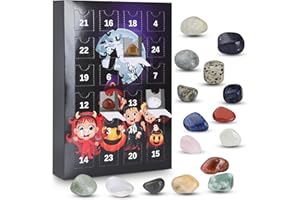 ROSYGULLS Halloween Advent Calendar 2024,24 Day Countdown Calendar Contains 24 Stones,Halloween Advent Calendar with Exquisite Crystals,Crystals Stone Collection Halloween Collectible (Halloween)