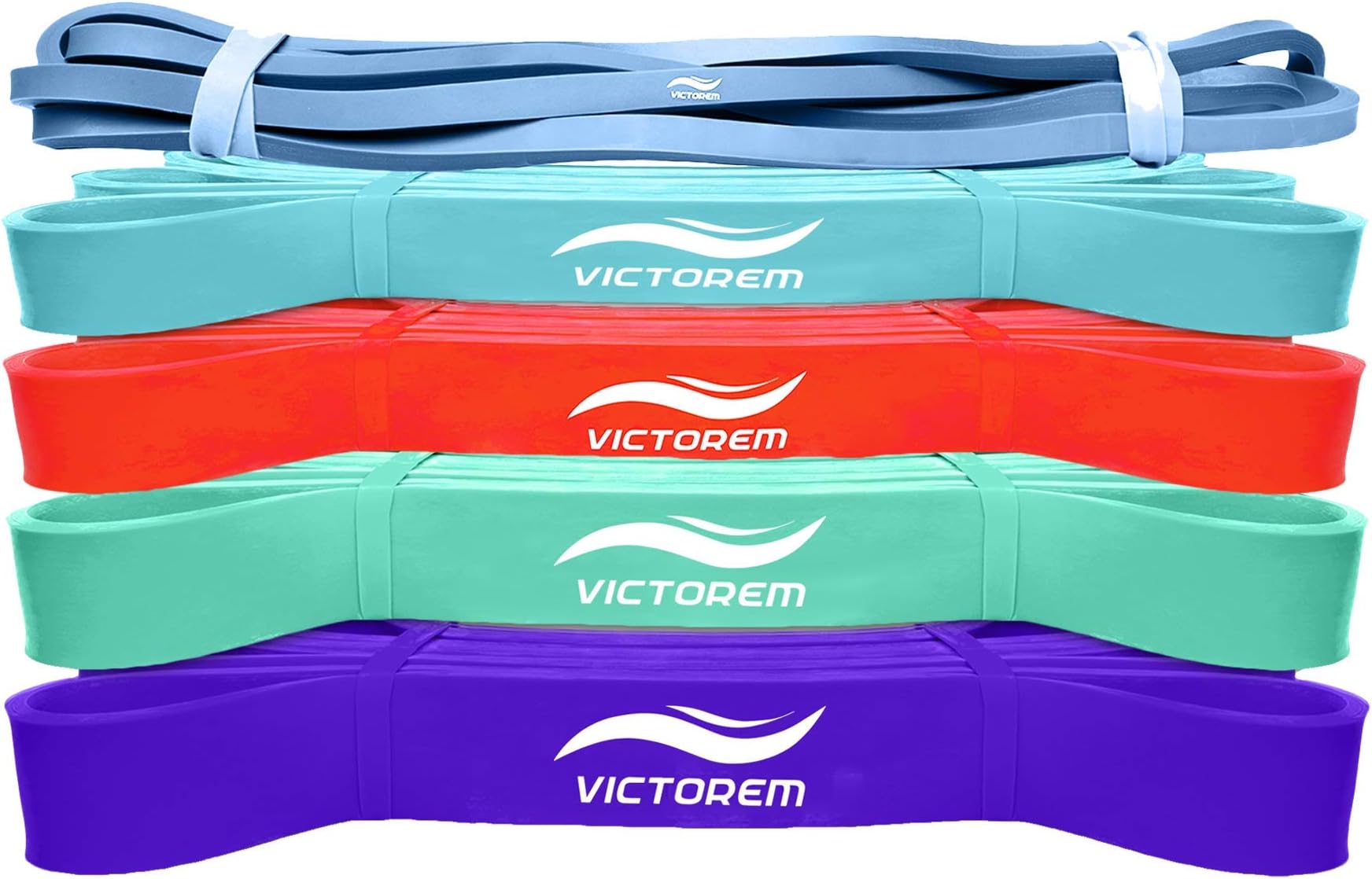 Victorem Pull Up Assistance Bands - Power Resistance Bands for Stretching, Pull-ups, Strengthening, Therapy, Upper and Lower Body