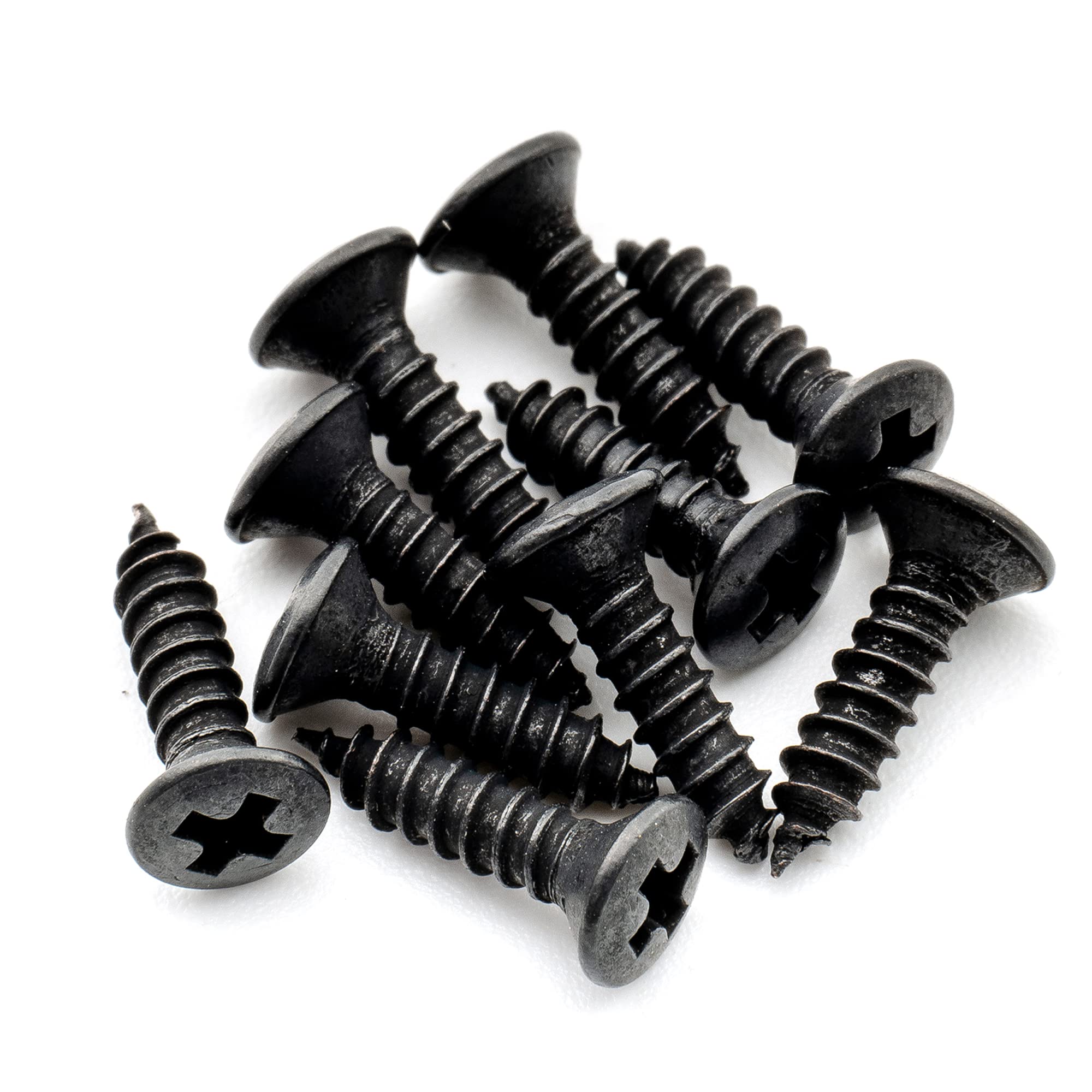 Musiclily Pro Metric 2.5x10mm Steel Countersunk Screws for Guitar Wood Mounting, Black (Set of 10)