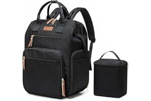 Qualyphant Breast Pump Bag for Spectra S1 S2 Medela, Convertible Large Diaper Bag Backpack for Working Moms with 14 inch Laptop Sleeve & Cooler Storage, Black