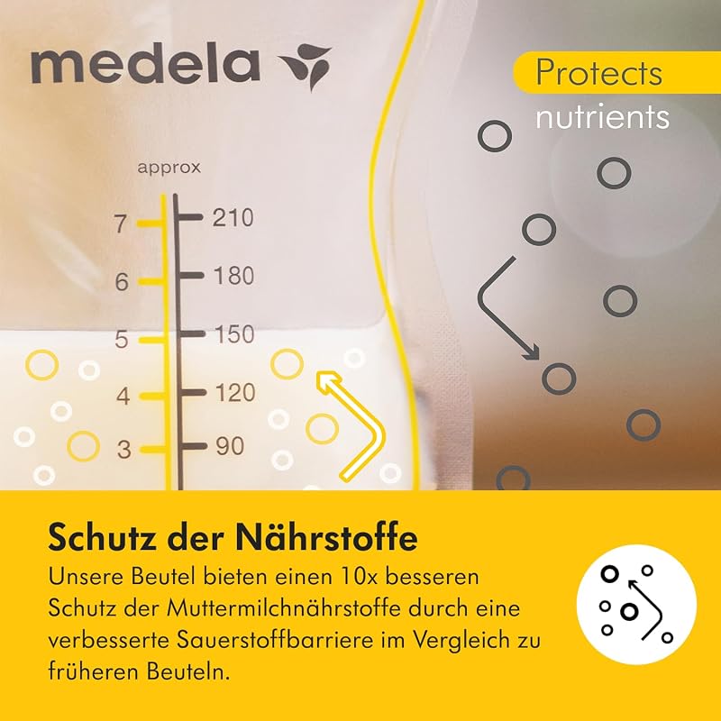 Easy Pour Einweg-Muttermilchbeutel 210 ml – Auslaufsicheres Design mit Milchschutz – BPA-freie Aufbewahrungsbeutel – 100er Pack