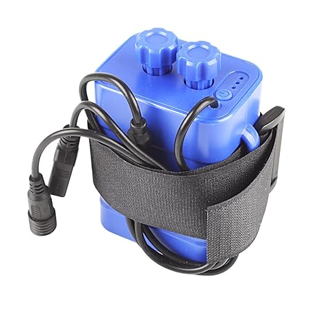 Wasserdicht Akku Pack Schutzhülle 8,4 V 6 x 18650 Batterie mit Gehäuse Cover für Fahrrad Lampe Handy, blau