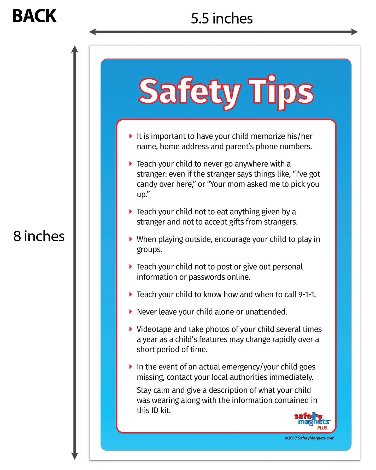 Child ID Fingerprint Kits (5 Pack) - Finger Print Kits for Kids - Child Emergency Identification Cards - English/Spanish - Includes Ink Strips for Fingerprinting