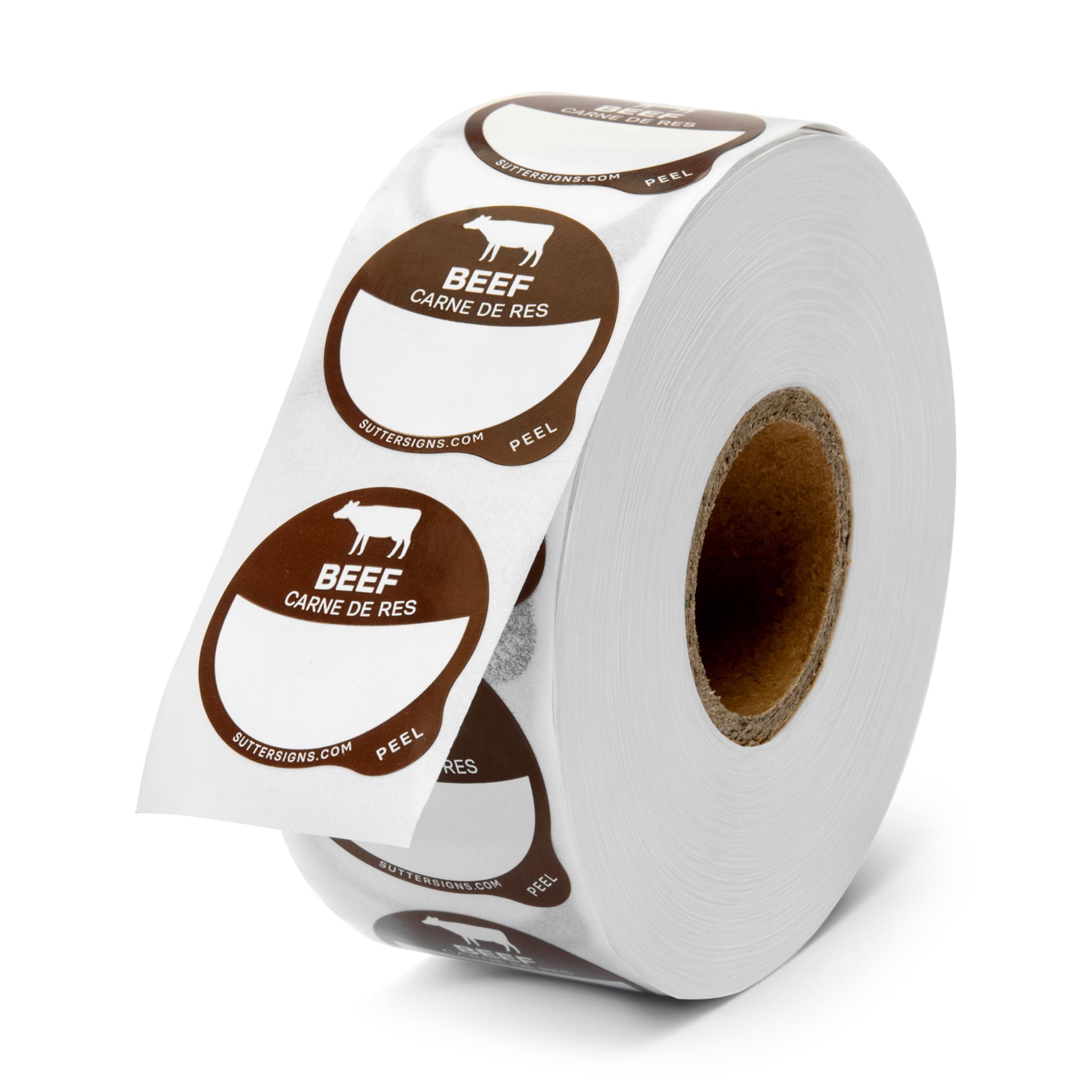 Photo 1 of Beef Food Labels 1000 pcs | 1" Dot Blank Sticker Labels to Write On for Party Buffet, Delis, Sandwich Shops, Food Containers