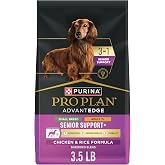 Purina Pro Plan AdvantEDGE Senior Support Plus Dry Dog Food, 3.5 lb Bag | Chicken and Rice Formula for adult small breed dogs 7+, 3-in1 senior support, cognitive support and joint support