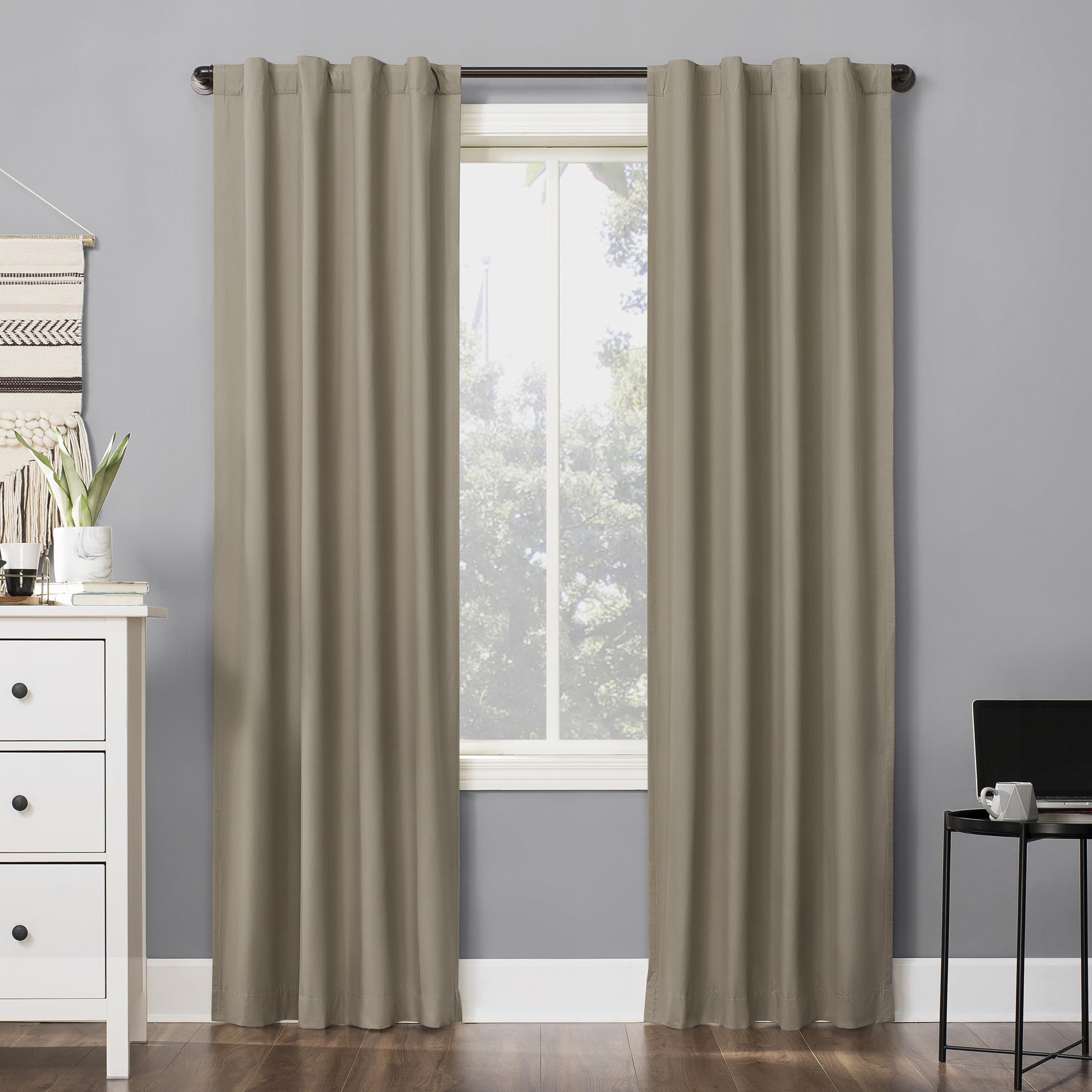 Sun Zero Cyrus Thermal Total Blackout Back Tab Curtain Panel