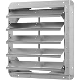 20 Inch Galvanized Shutter Exhaust Louver Vent, Automatic Gravity Shutter Louver Vent for Home Attics, Workshops, Barn, Greenhouse (Motor&amp;Blades are not Included)