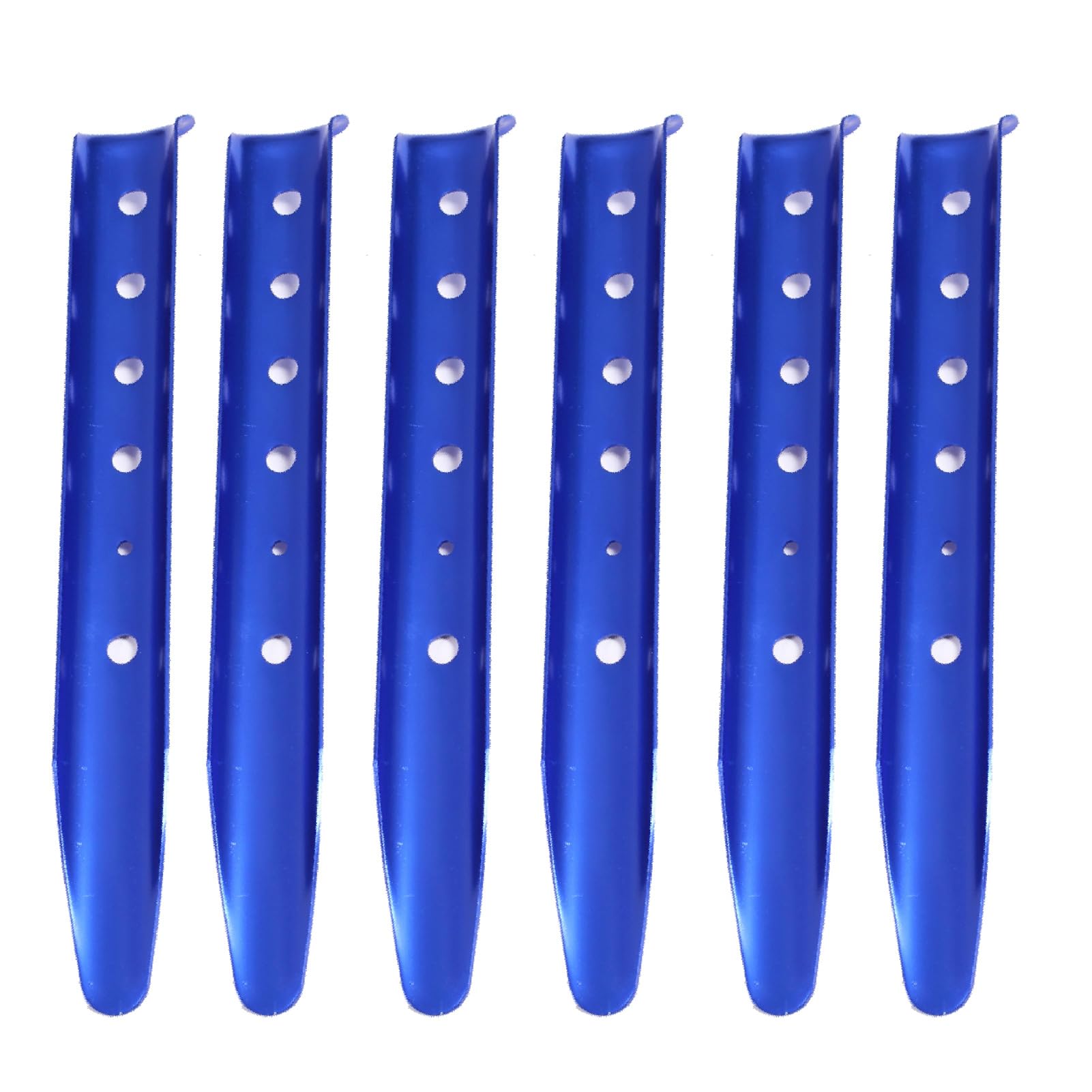 Azarxis Sand Tent Pegs Snow Tent Stakes U-Shaped Camping Peg for Sand Heavy Duty Aluminum Alloy Ground Stake Lightweight Metal Tent Nails 6 Pcs for Picnic Beach Outdoor Camping (Blue)