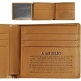 Moerge To My Son Gifts, Personalized Leather Wallet For Son From Mom, Blocking Bifold Stylish Wallet For Men - Christmas Birthday Gift From Mom And Dad (Spanish version)