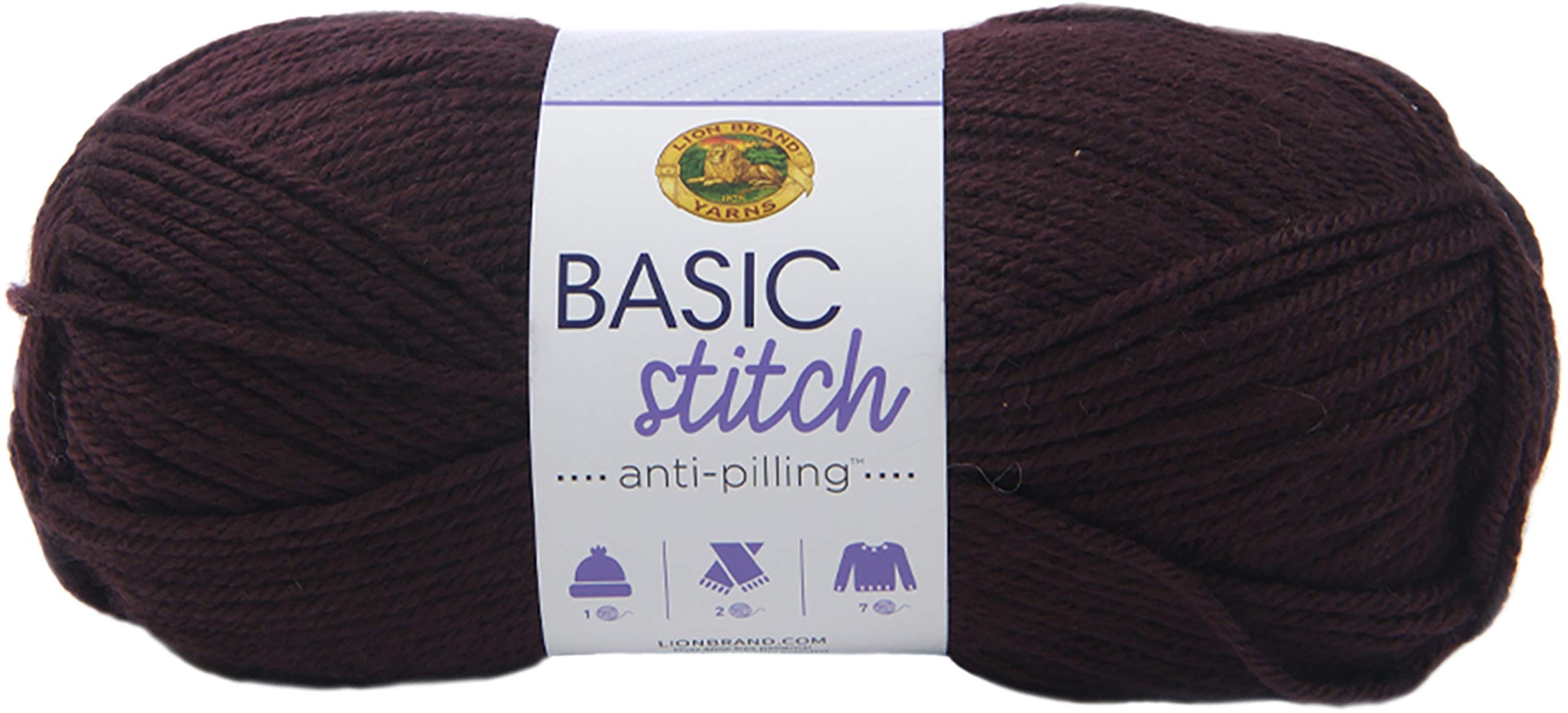 LION BRAND YARN COMPANY YARN BASIC STITCH AN EGGPLANT