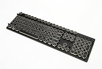 Amazon Com 104 Keys Steampunk Round Golden Silver Black White Keycap Key Cap Keycaps Ansi Layout For Cherry Mx Gaming Mechanical Keyboard Black Golden Computers Accessories