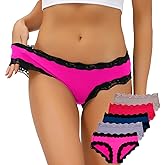 ADOVAKKER Women's Underwear Low Rise Lady Micro Smooth Breathable Briefs Hipster Panties Multipack Printing J-S1
