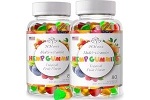 HMONE Hemp Gummies for Pain, Sleep, Anxiety - 2 Pack Extra Strengthen High Potency with Pure Natural Organic Hemp Oil Extract Vegan Edible Bear Candy - Non-GMO, Vegan, Low Sugar