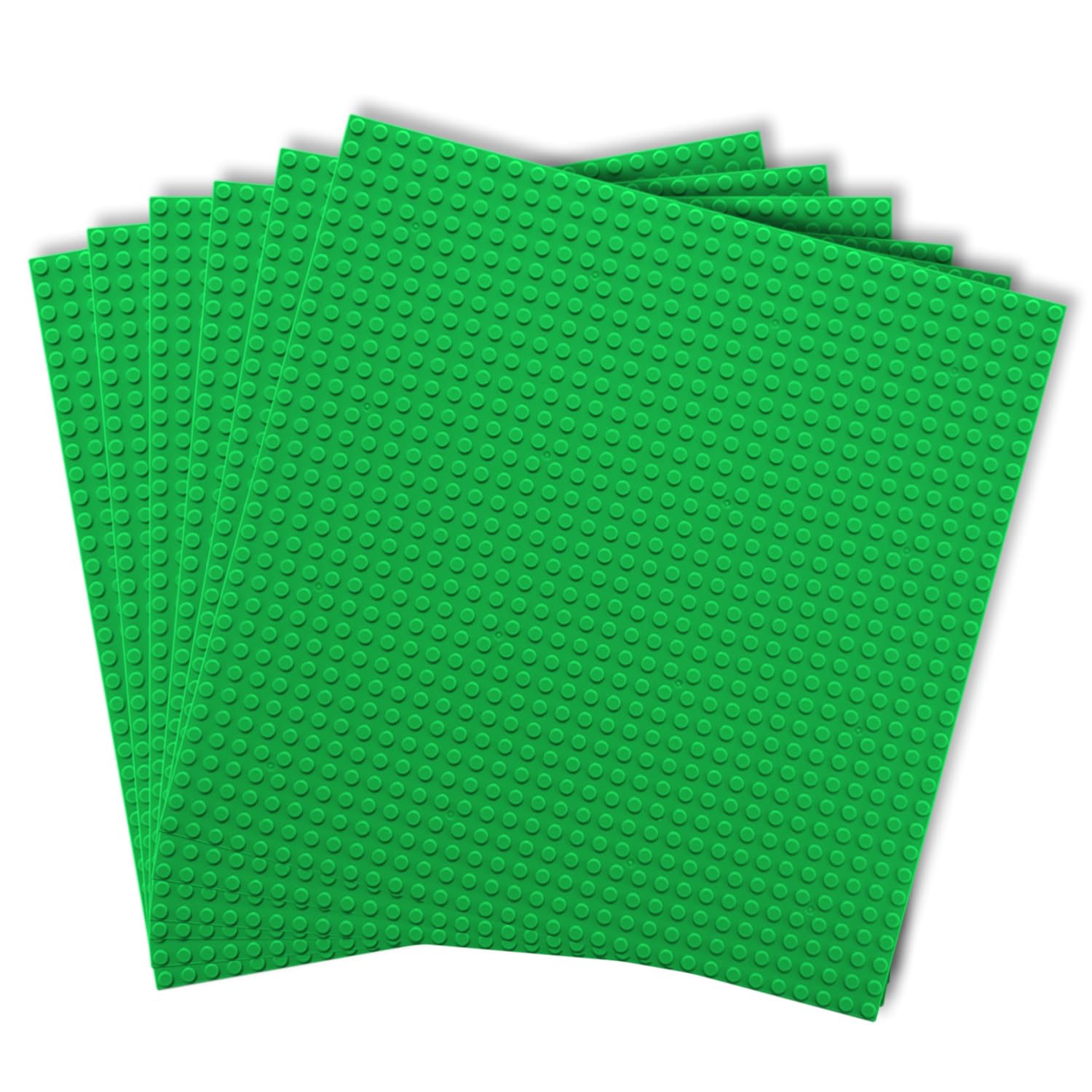 WYSWYG 6PCS Classic Base Plates, 10''x10'' Building Board BasePlate, Compatible with All Major Brands, Green, S003